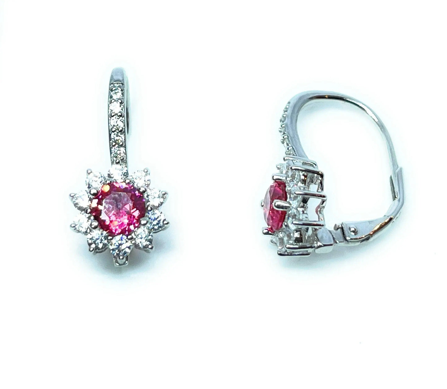 925 Sterling Silver Birthstone Color Stone Lever Back Earrings - ADIRFINE