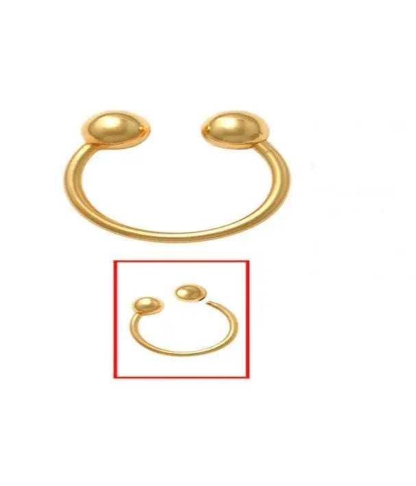 14K Solid Gold 14 Gauge Circular Barbell Horseshoe Ring barbell Body Jewelry - ADIRFINE 