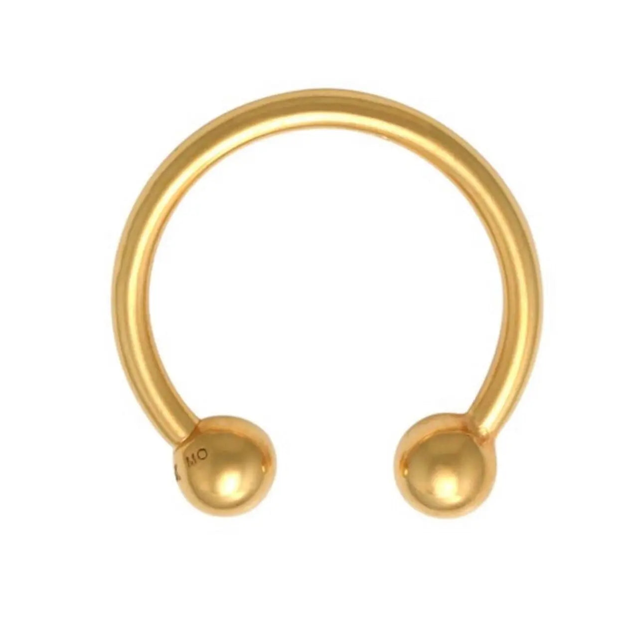 14K Solid Gold 16 Gauge Circular Barbell Horseshoe Ring barbell Body Jewelry - ADIRFINE 