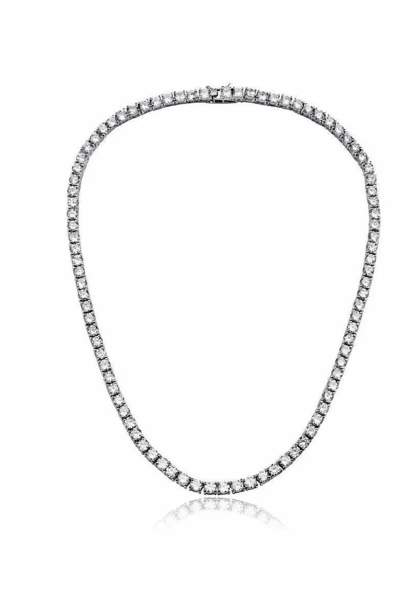 18K Gold Plated 5MM Cubic Zirconia Choker Tennis Necklace - ADIRFINE 