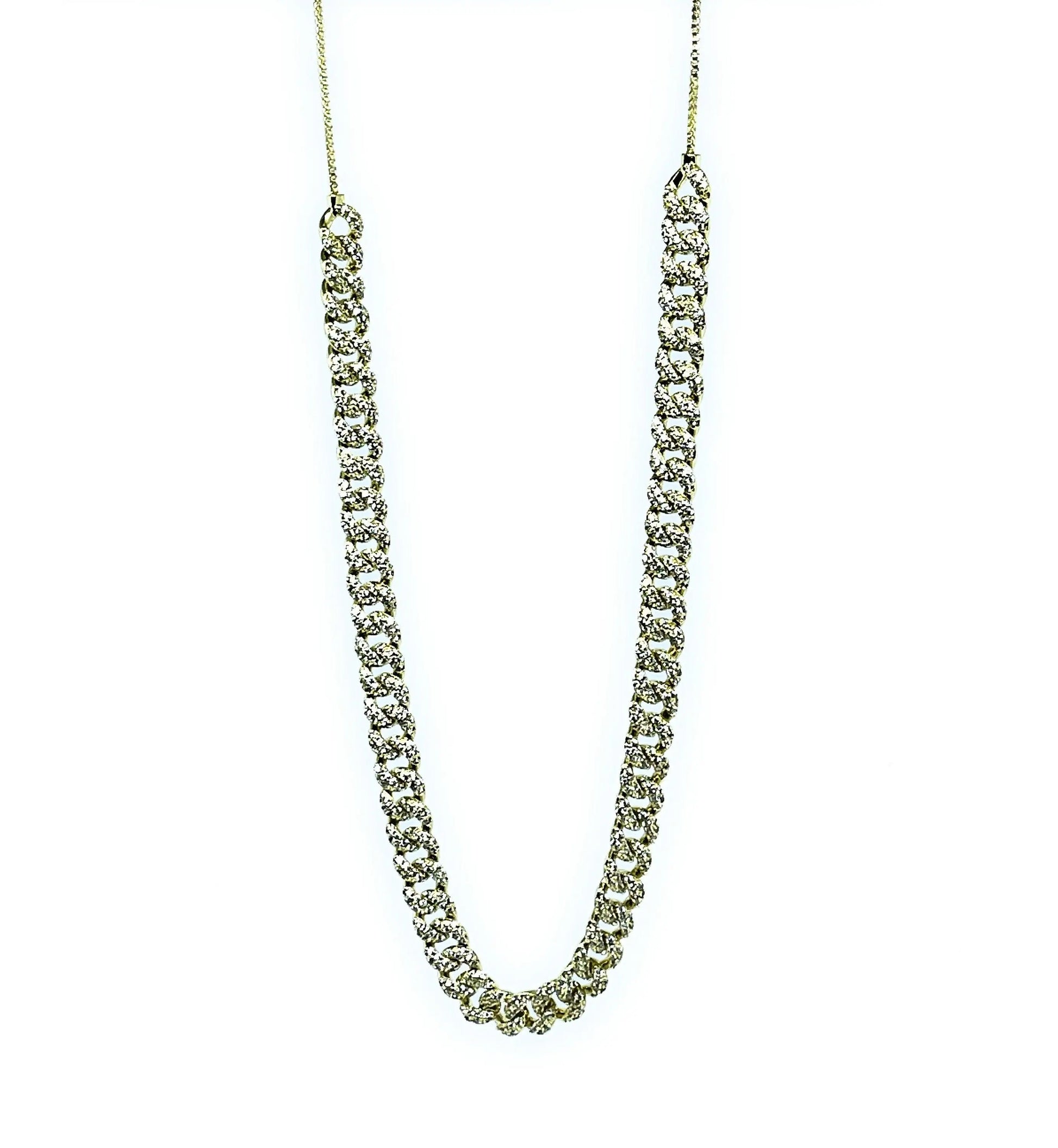 18K Gold Plated Cuban Curb Link Chain | Adjustable Bolo Choker Necklace - ADIRFINE 