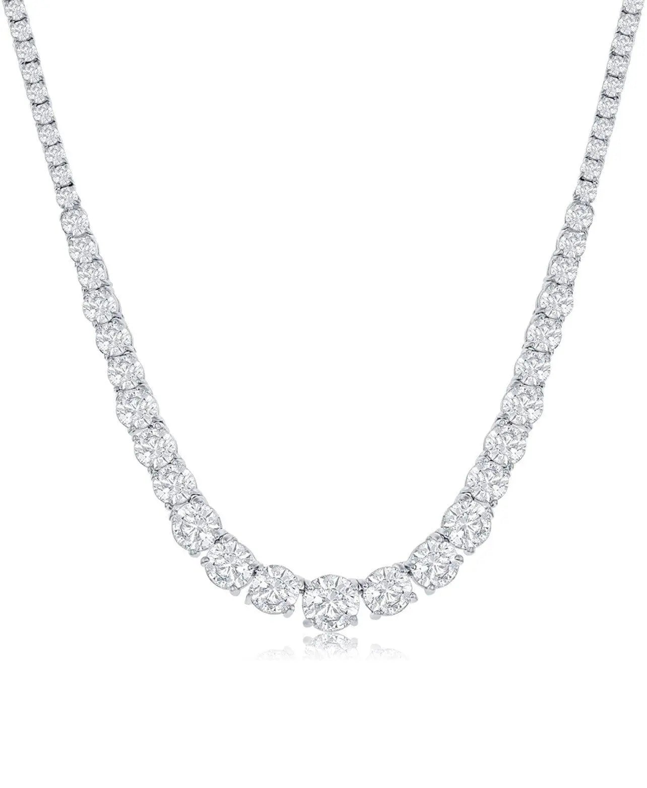 18K Gold Plated Cubic Zirconia Choker 17” Tennis Necklace - ADIRFINE 