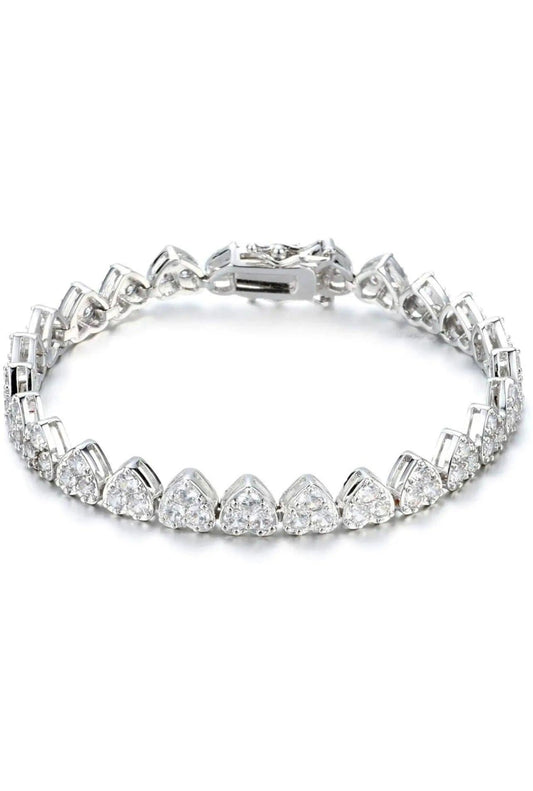 ADIRFINE 18K Gold Plated Cubic Zirconia Hearts Tennis Bracelet - ADIRFINE 