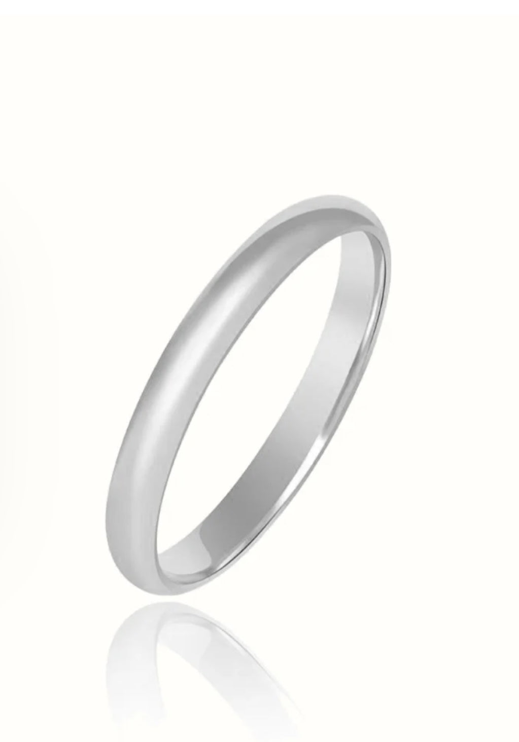 ADIRFINE 925 Sterling Silver 3MM Comfort Fit Wedding Band Ring