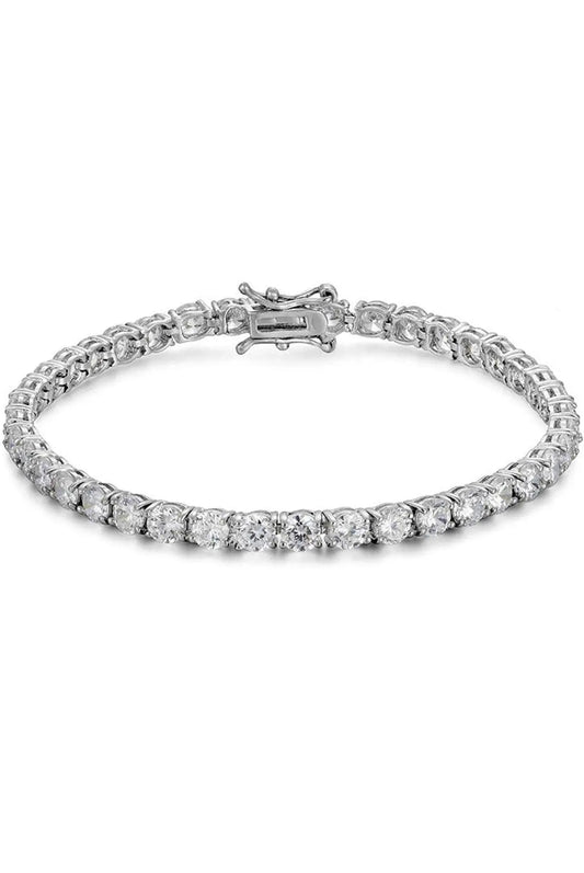 4MM 925 Solid Sterling Silver Cubic Zirconia Tennis Bracelet - ADIRFINE 