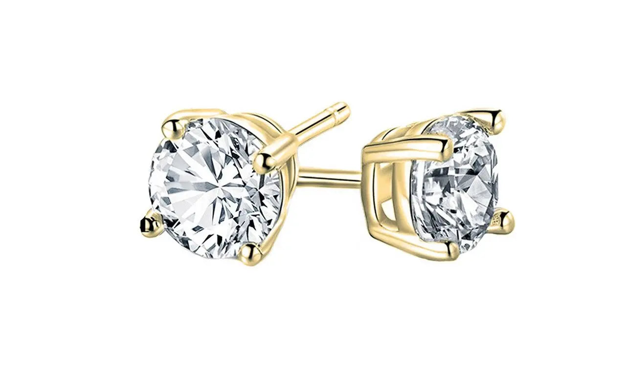 925 Sterling Silver Brilliant Round Cubic Zirconia Stud Earrings ADIRFINE