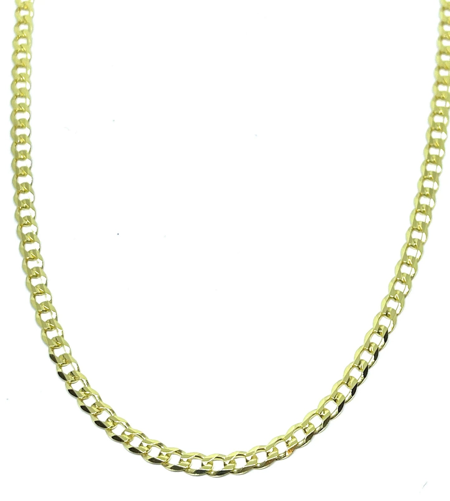 925 Solid Sterling Silver 3.5mm Curb Cuban Link Chain - ADIRFINE 