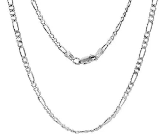 925 Solid Sterling Silver 3mm Figaro Link Chain - ADIRFINE 