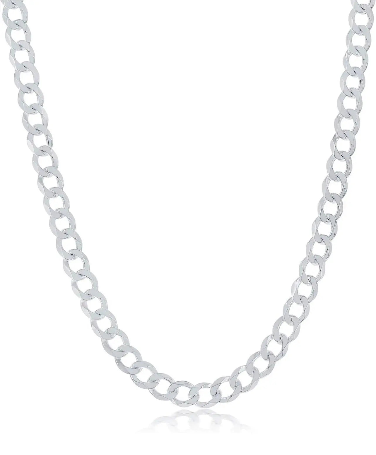 925 Solid Sterling Silver 4mm Curb Cuban Link Chain - ADIRFINE 