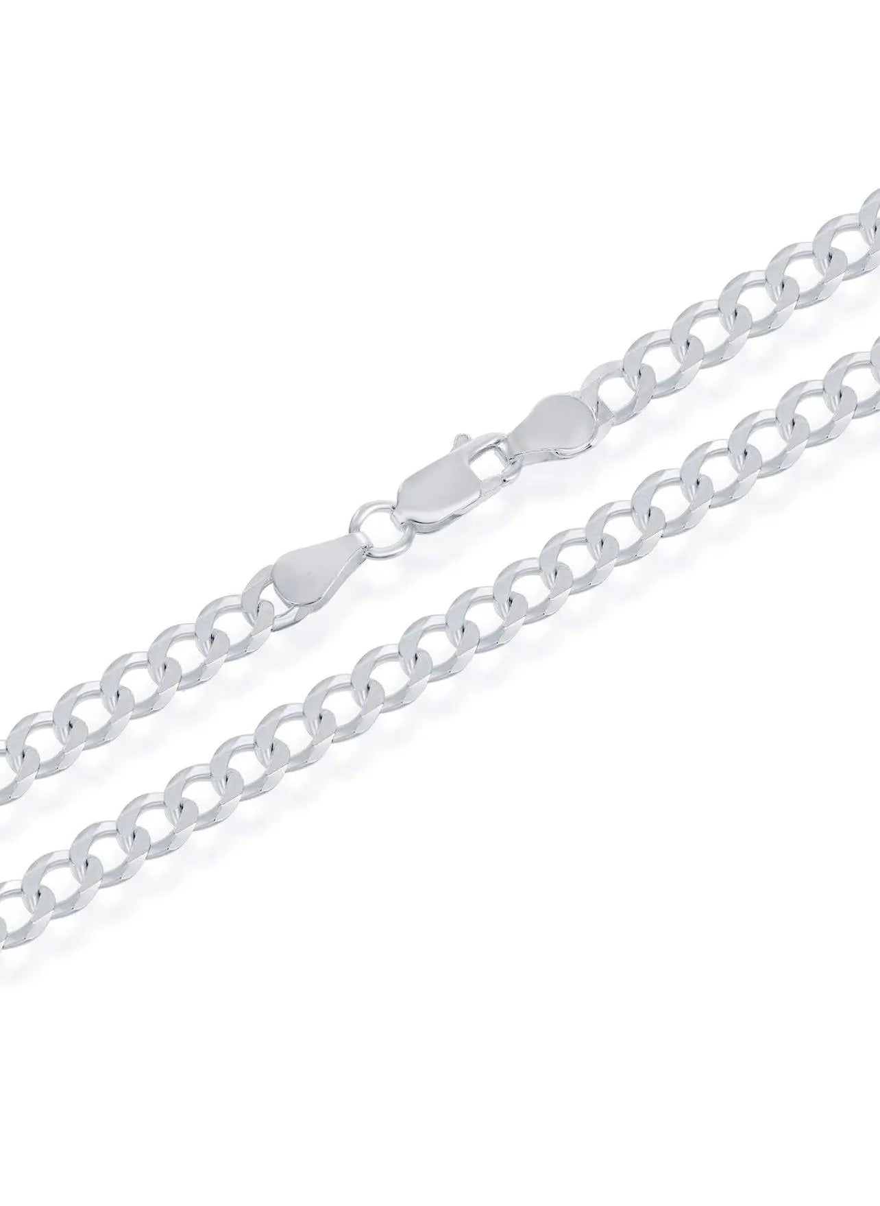 925 Solid Sterling Silver 4mm Curb Cuban Link Chain - ADIRFINE 