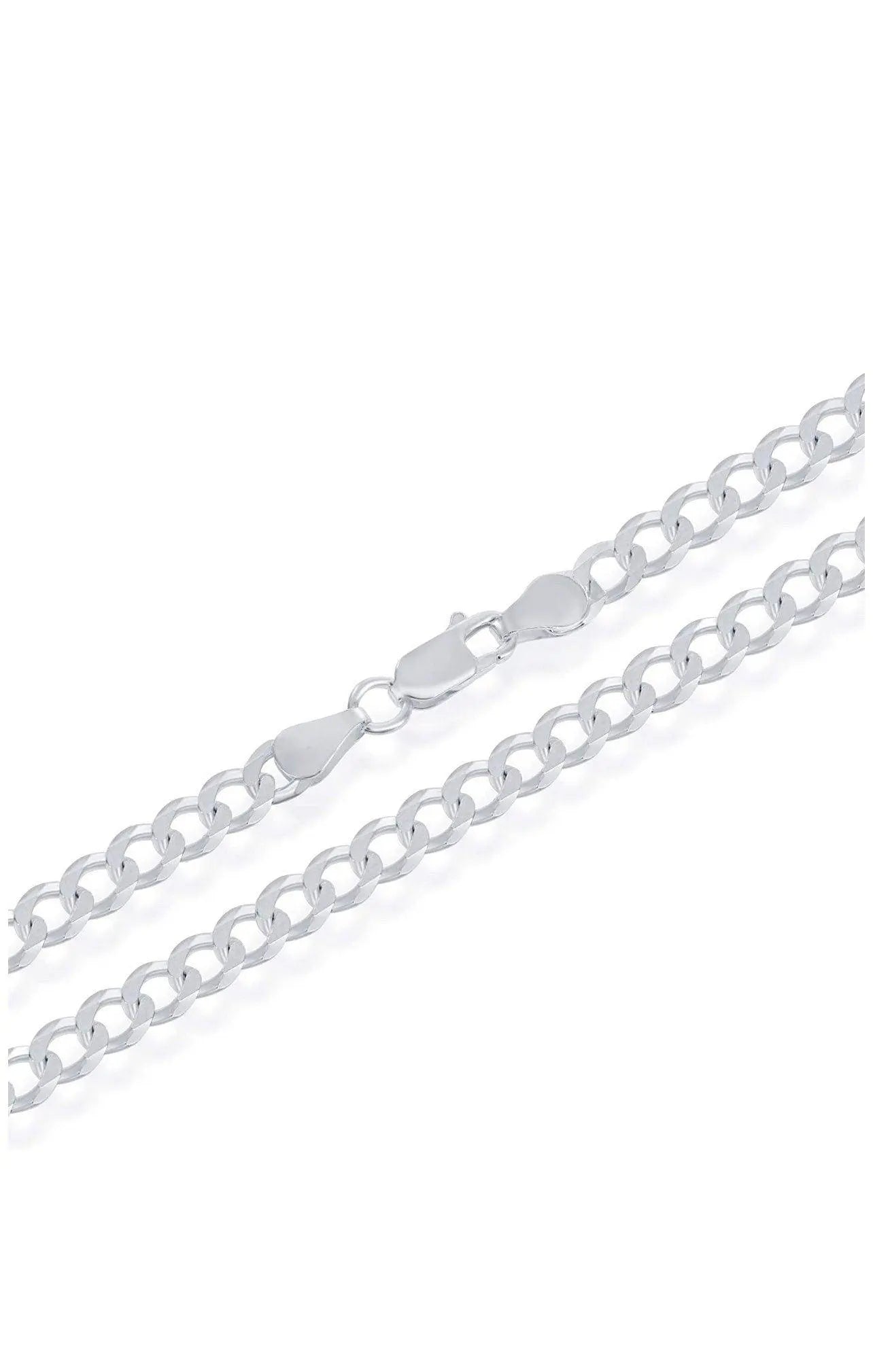 925 Solid Sterling Silver 5mm Curb Cuban Link Chain - ADIRFINE 