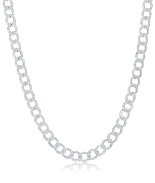 925 Solid Sterling Silver 6mm Curb Cuban Link Chain - ADIRFINE 