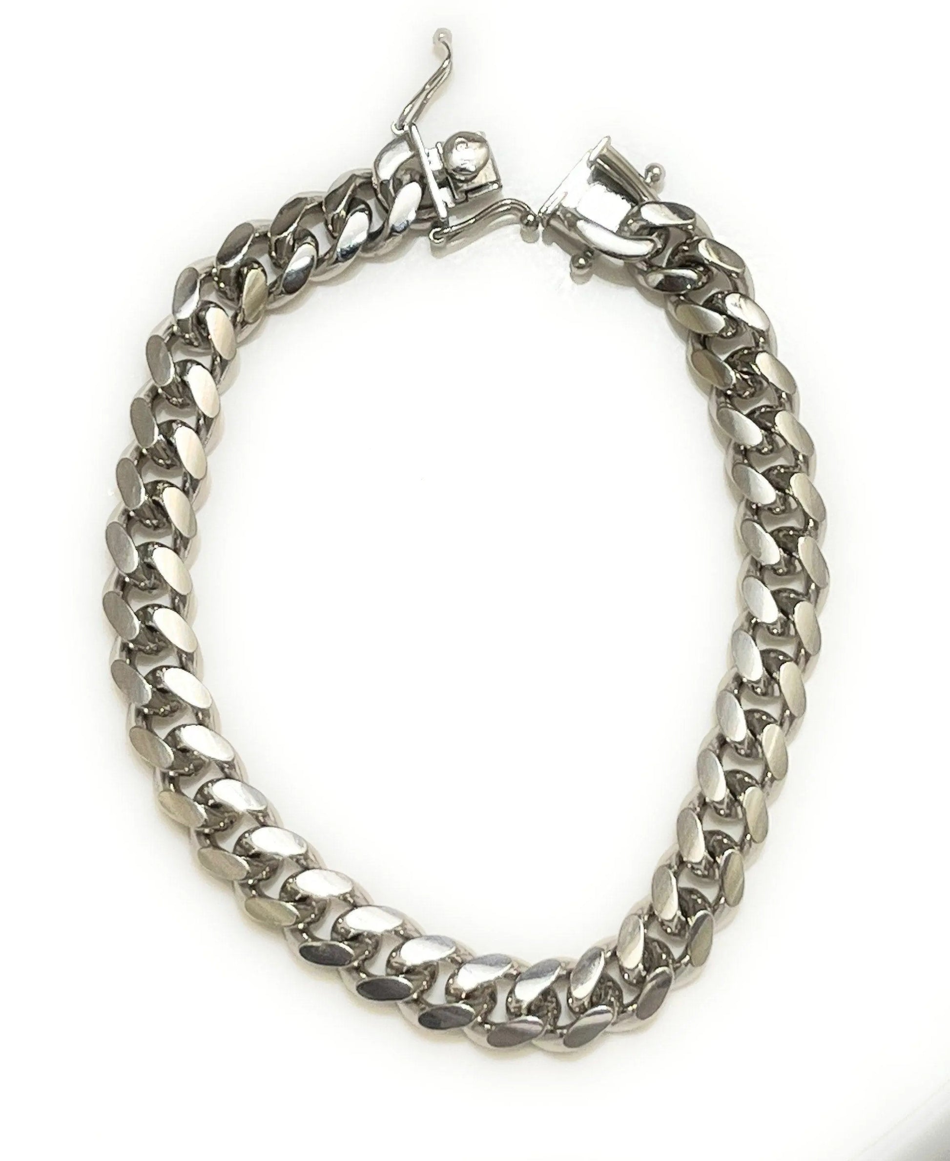 925 Solid Sterling Silver 8mm Miami Cuban Link Chain - ADIRFINE 