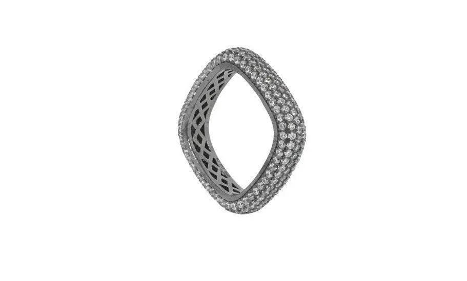 925 Solid Sterling Silver Cubic Zirconia 5MM Square Eternity Band - ADIRFINE 