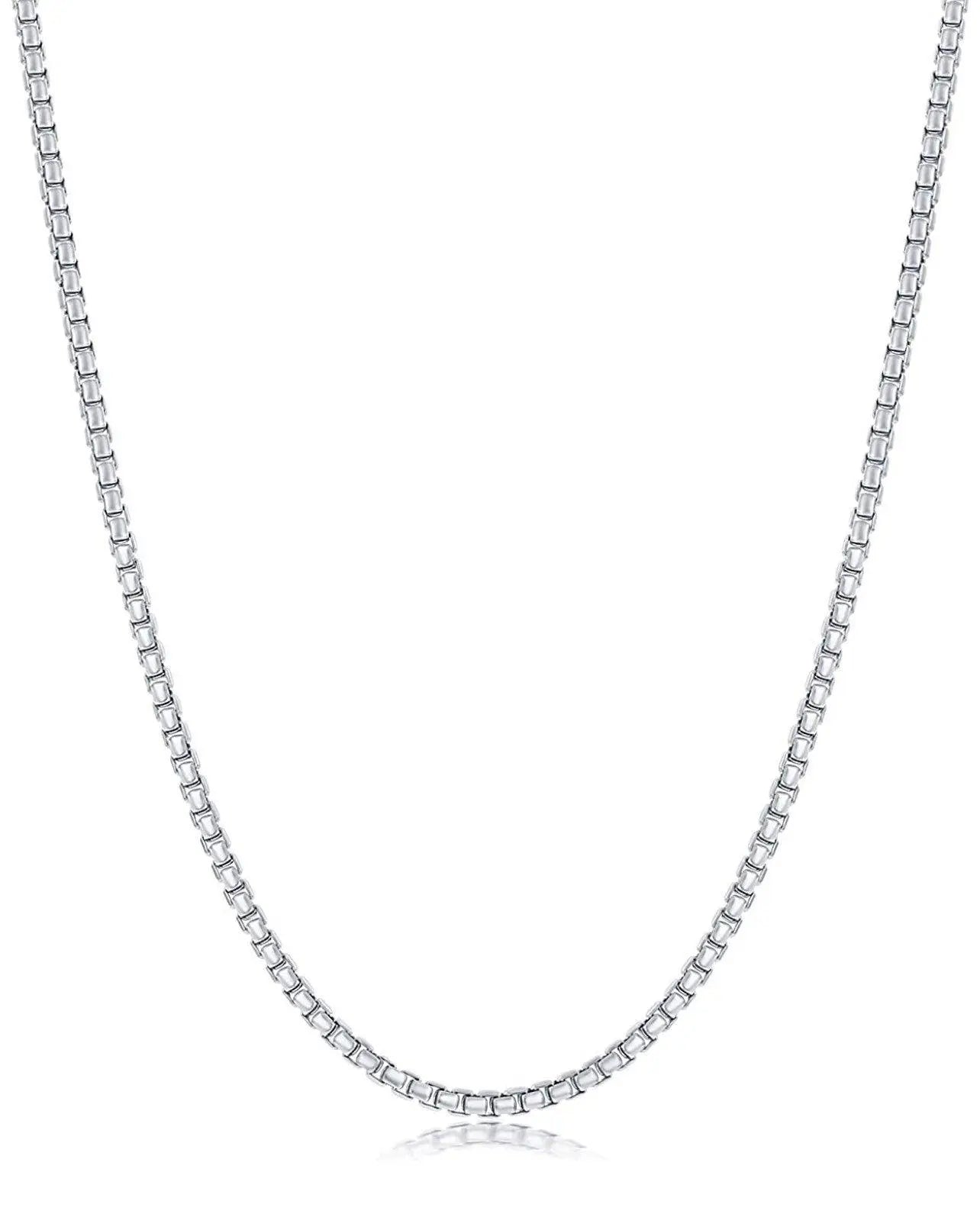 925 Sterling Silver 2mm Round Box Chain | Solid Silver Round Box – ADIRFINE