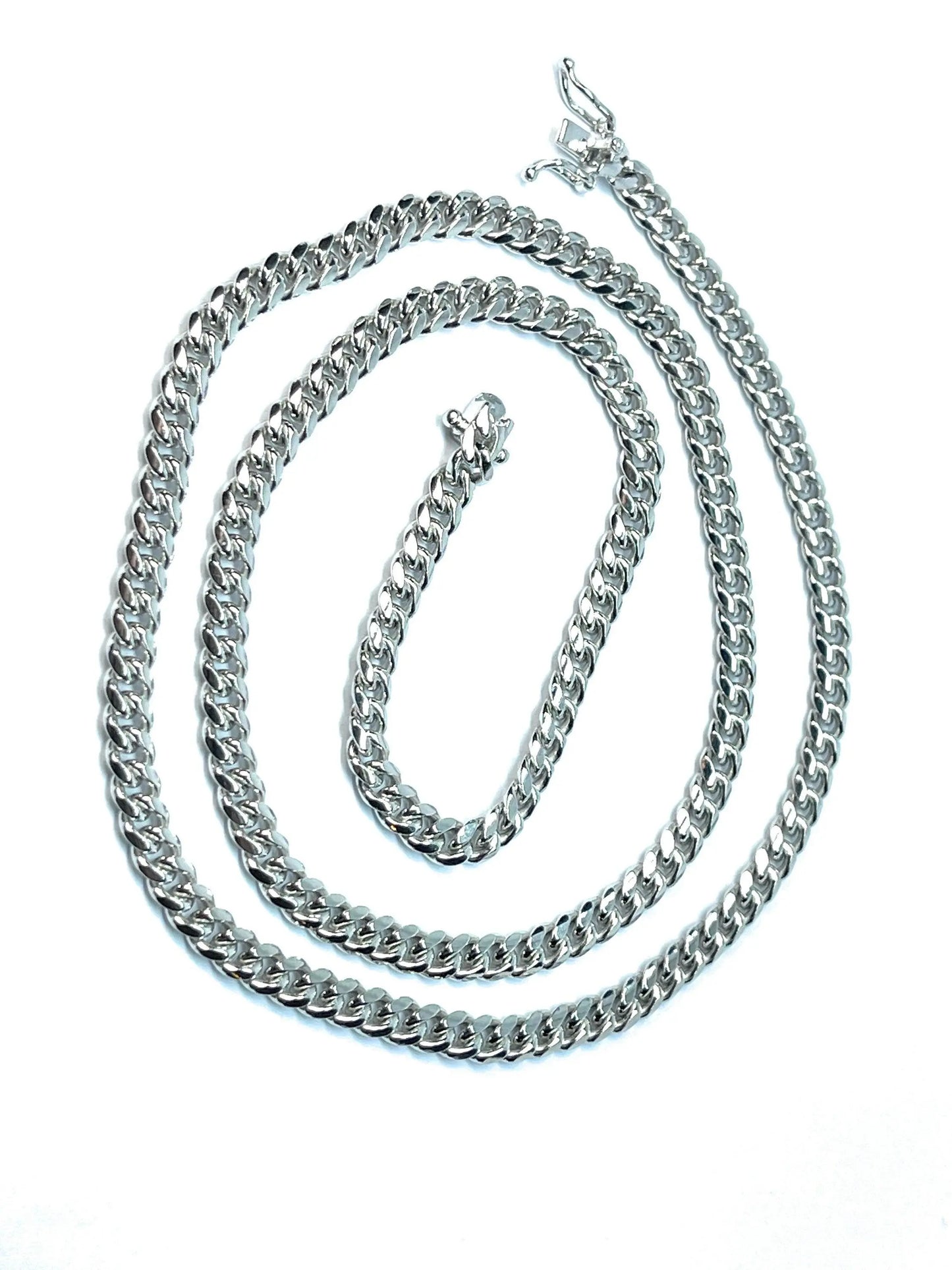 925 Sterling Silver 4mm Miami Cuban Link Chain - ADIRFINE 