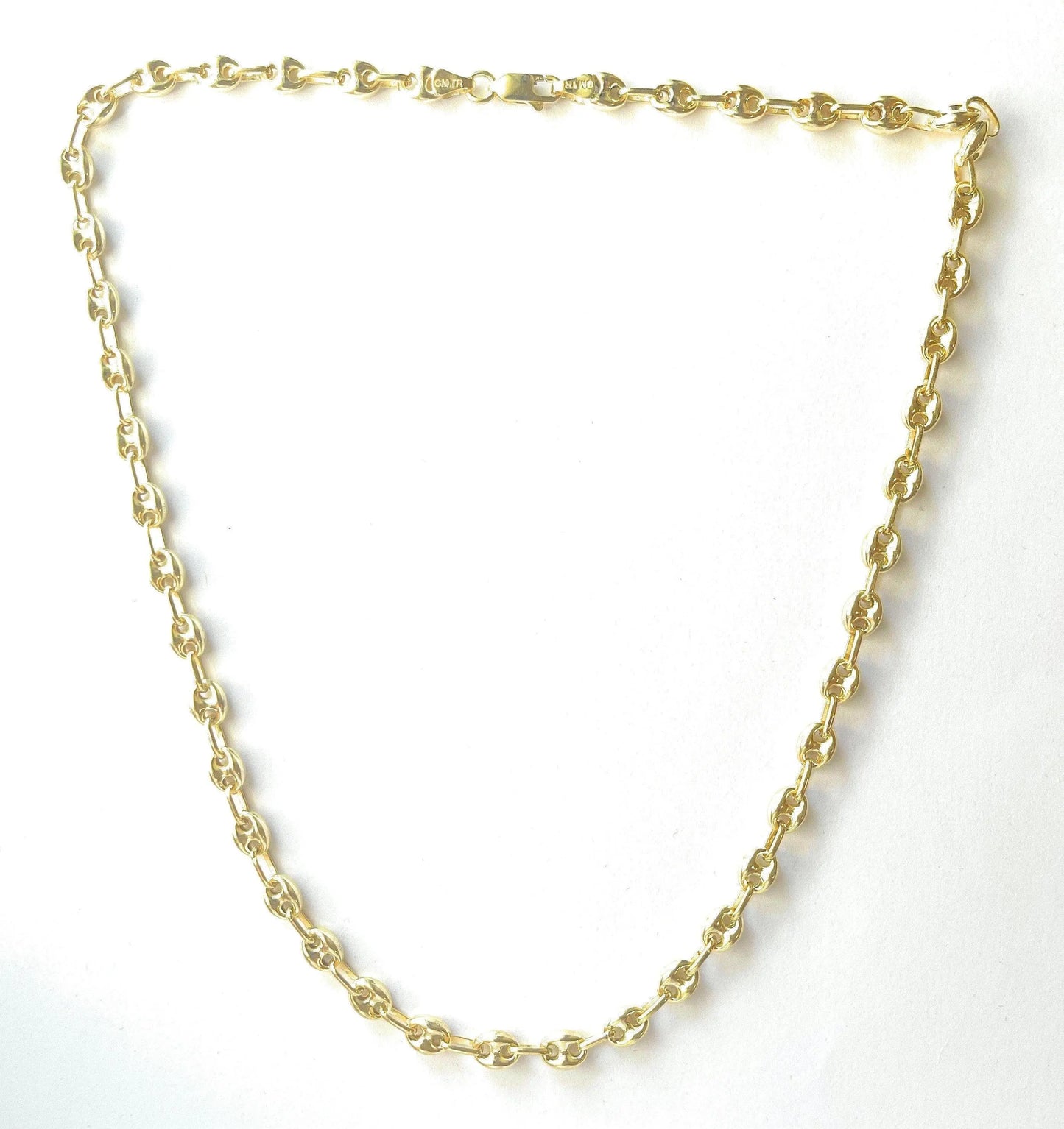 925 Sterling Silver 6mm Puff Mariner link Chain - ADIRFINE 