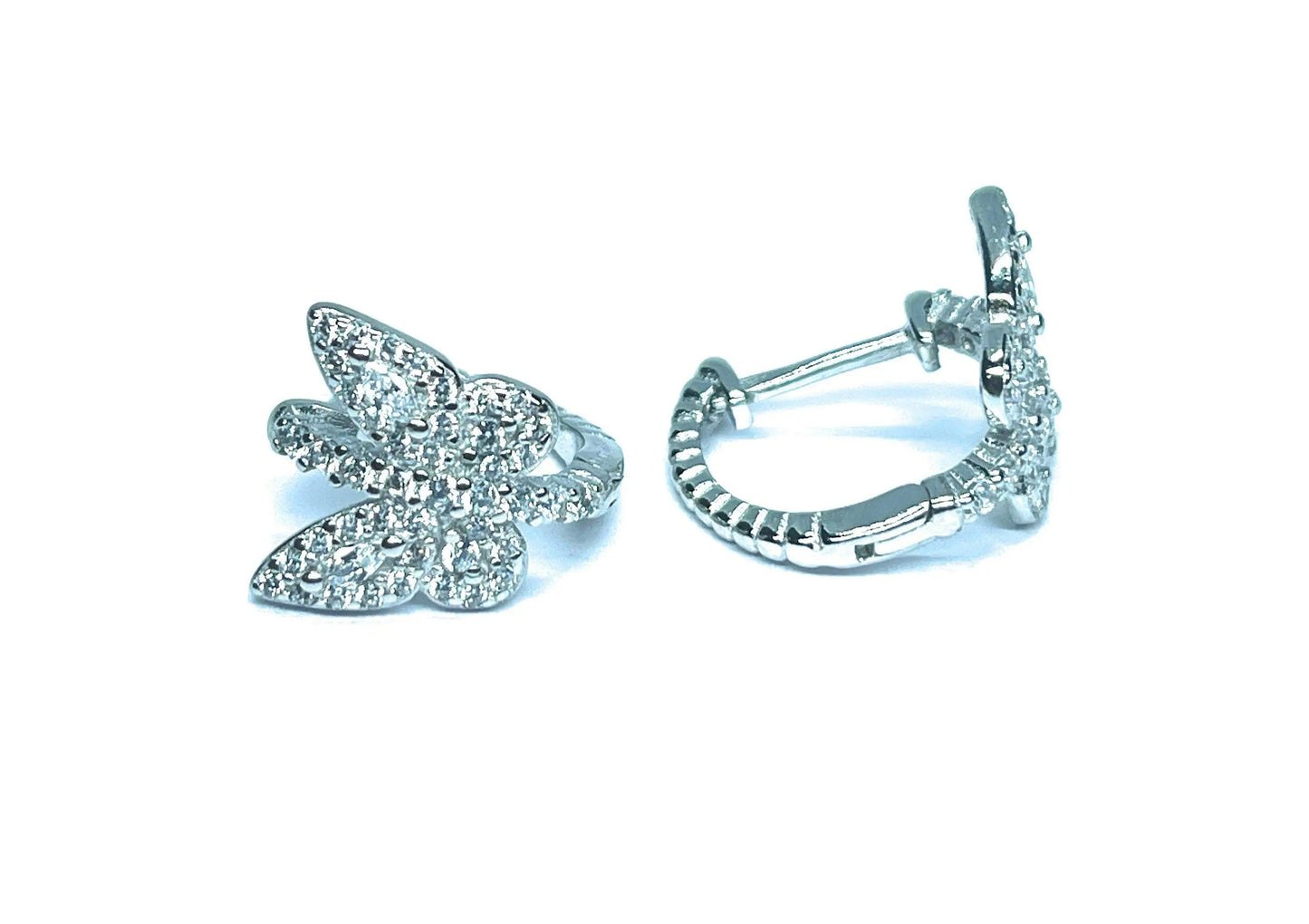 925 Sterling Silver Butterfly Huggie Hoop Earrings - ADIRFINE 