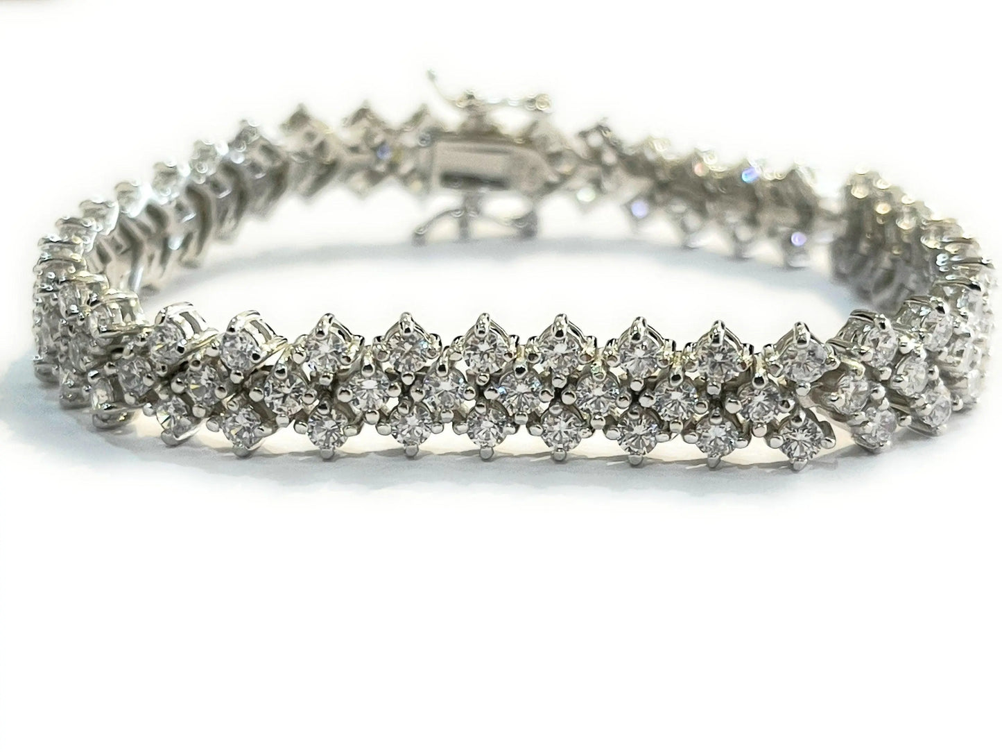 925 Sterling Silver Cubic Zirconia Tennis Bracelet - ADIRFINE 