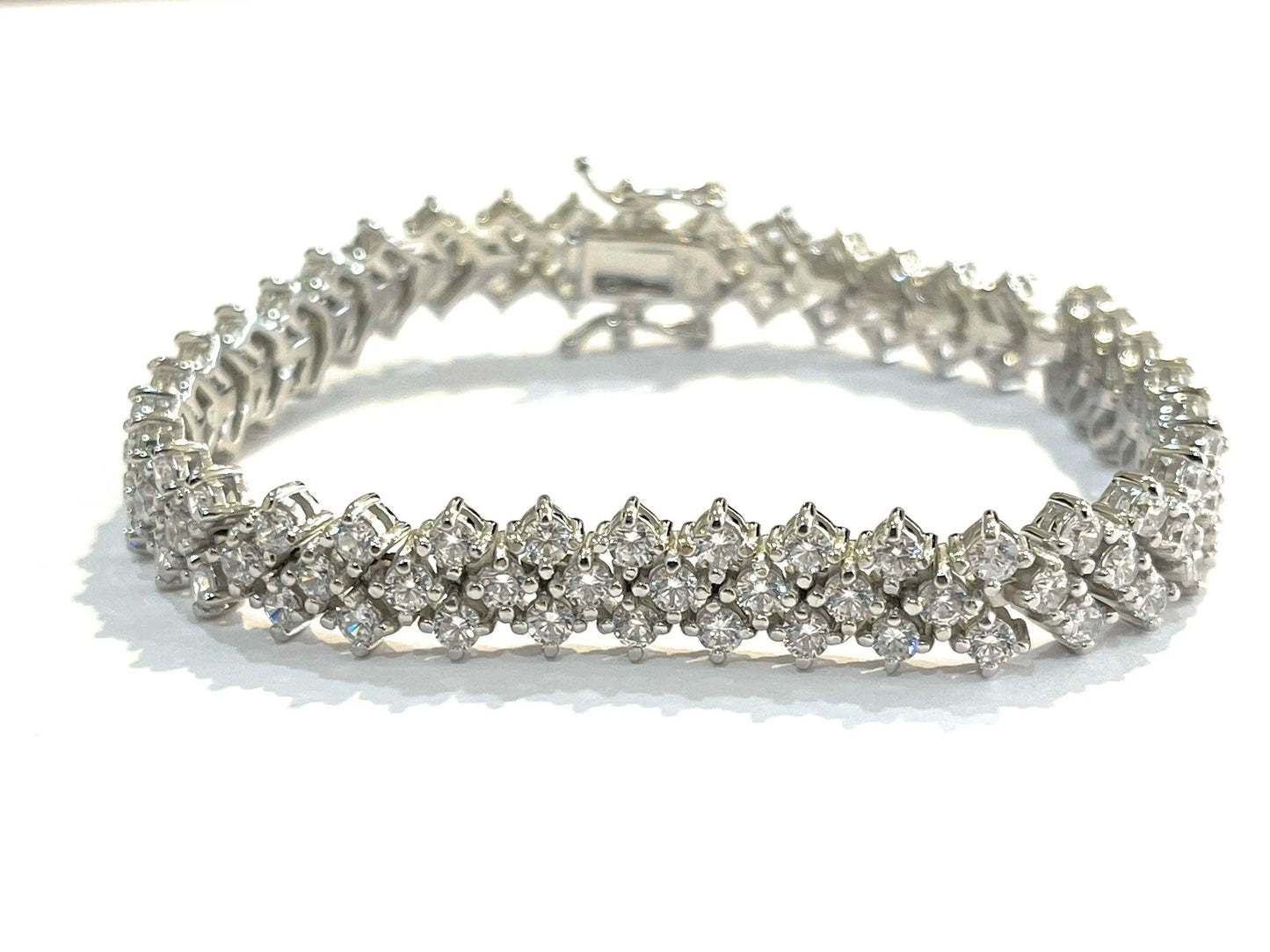 925 Sterling Silver Cubic Zirconia Tennis Bracelet - ADIRFINE 