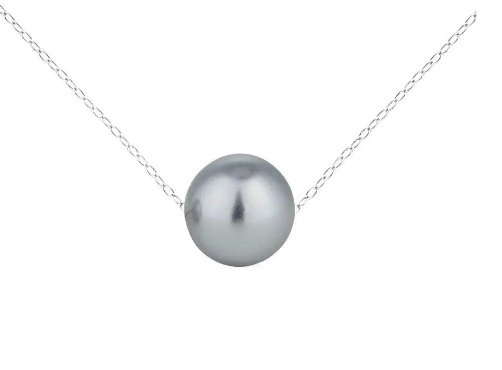 925 Sterling Silver Fresh Water Pearl Pendant Necklace Choker - ADIRFINE 