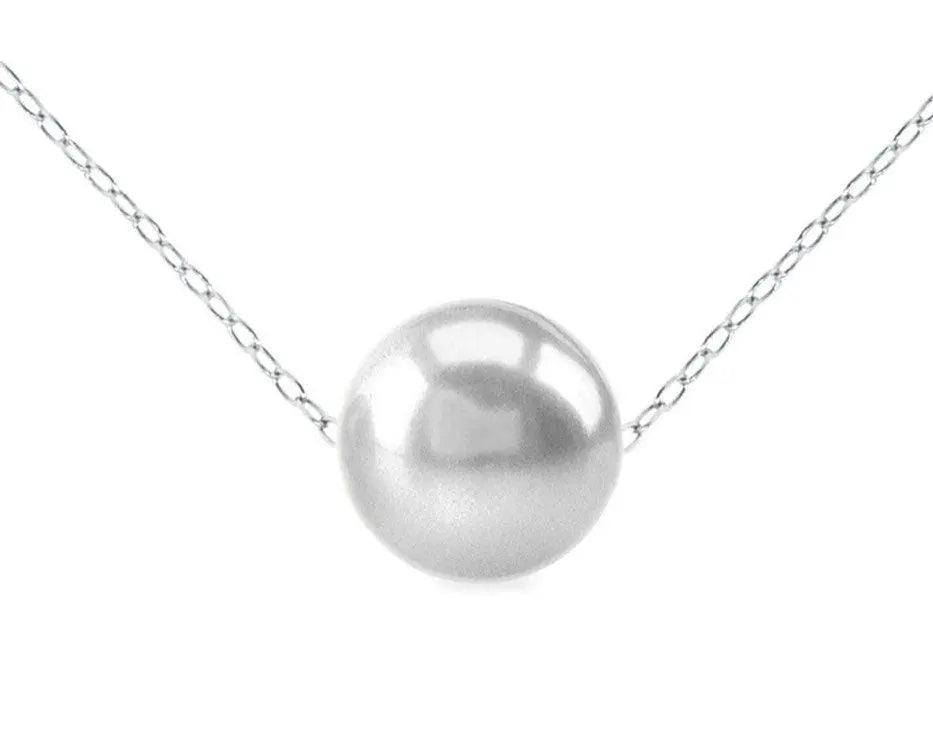 925 Sterling Silver Fresh Water Pearl Pendant Necklace Choker - ADIRFINE 