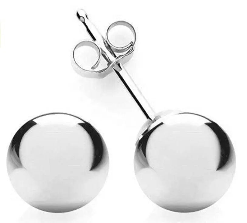 925 Sterling Silver High Polish Ball Stud Earrings | 2 3 4 5 6 7 8 9 10mm Ball Studs - ADIRFINE 