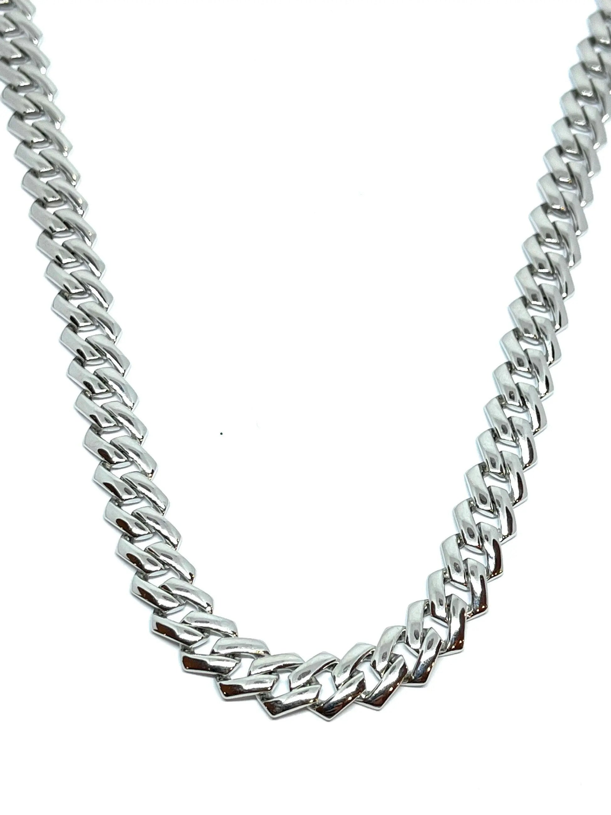 925 Sterling Silver Miami Cuban Monaco Link Chain | 9mm Sterling Silver Monaco Necklace. - ADIRFINE 