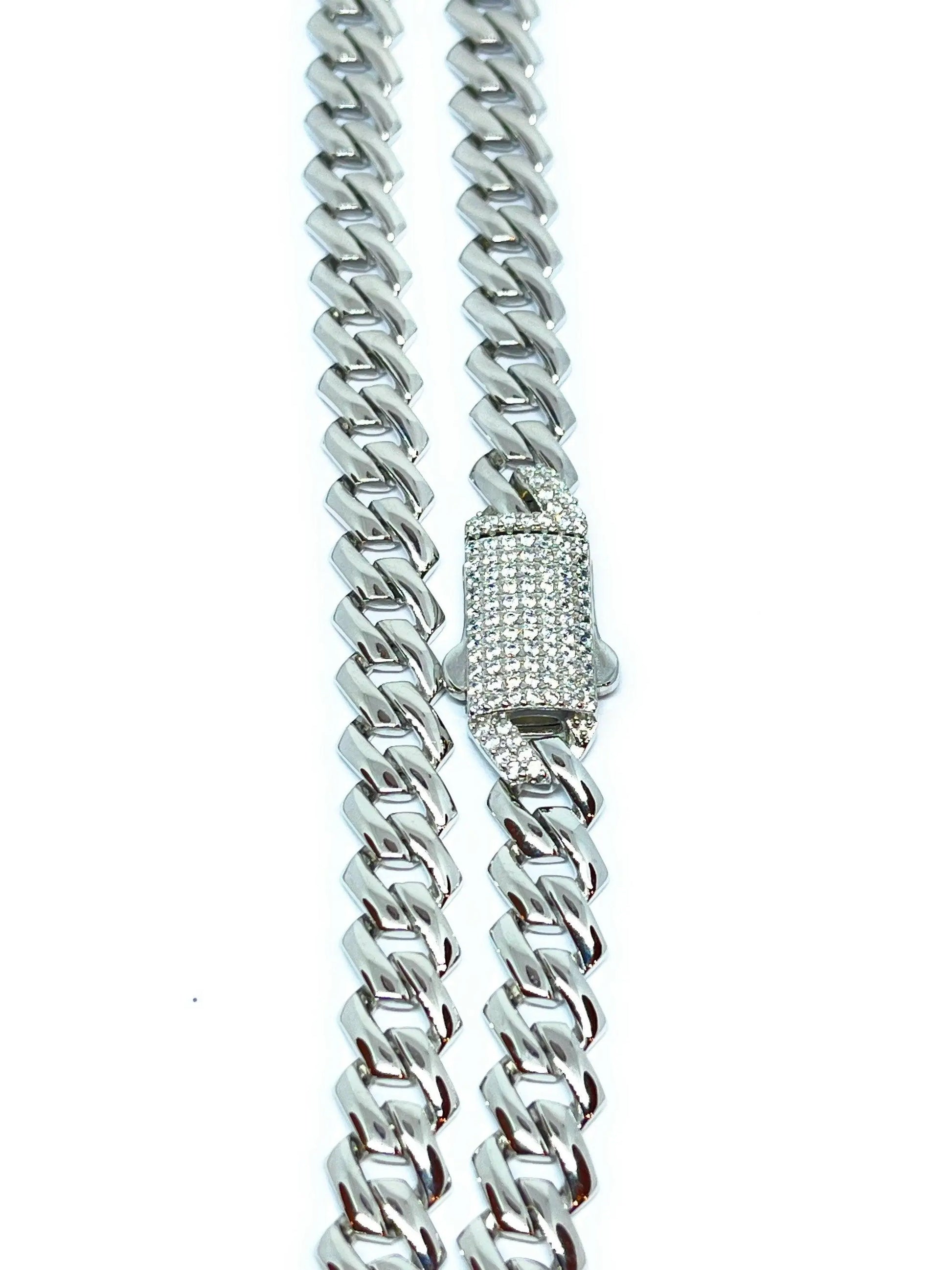 925 Sterling Silver Miami Cuban Monaco Link Chain | 9mm Sterling Silver Monaco Necklace. - ADIRFINE 