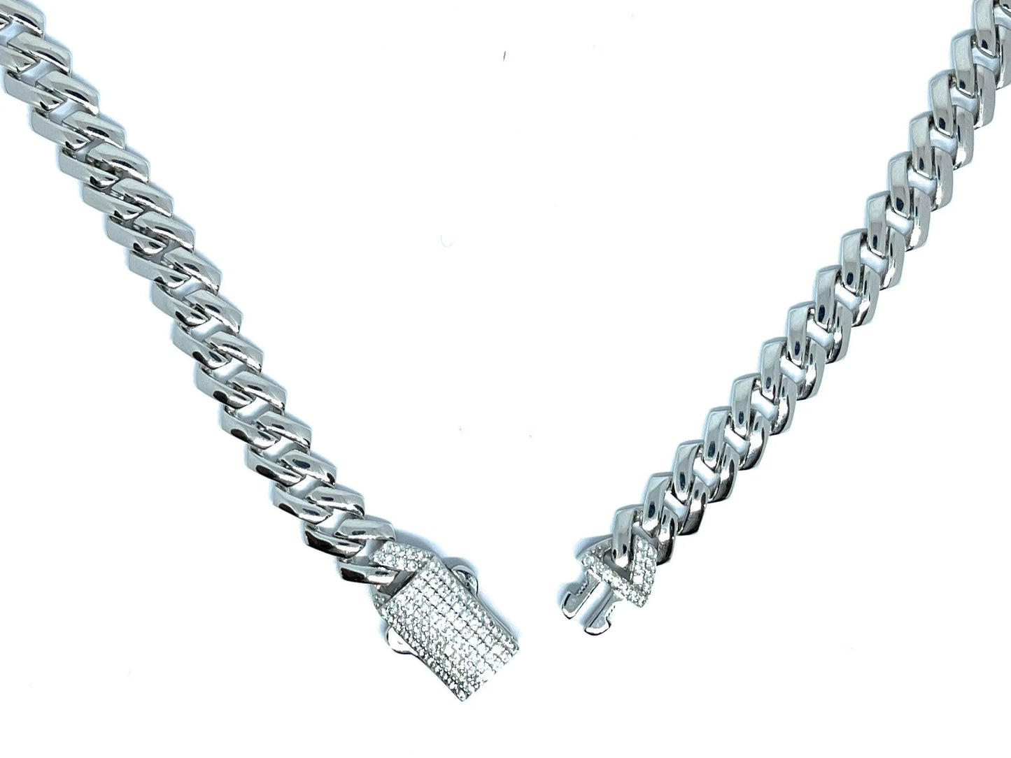 925 Sterling Silver Miami Cuban Monaco Link Chain | 9mm Sterling Silver Monaco Necklace. - ADIRFINE 