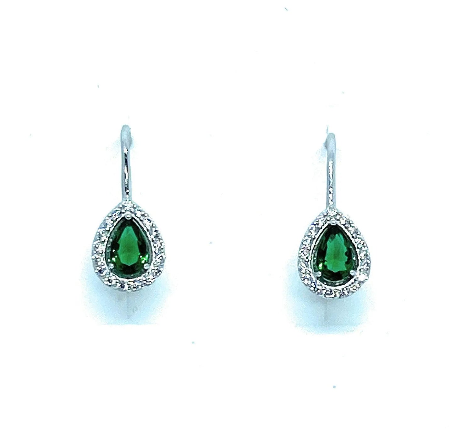 925 Sterling Silver Tear Drop Pear Shaped Birthstone Color Stone Lever Back Earrings - ADIRFINE 