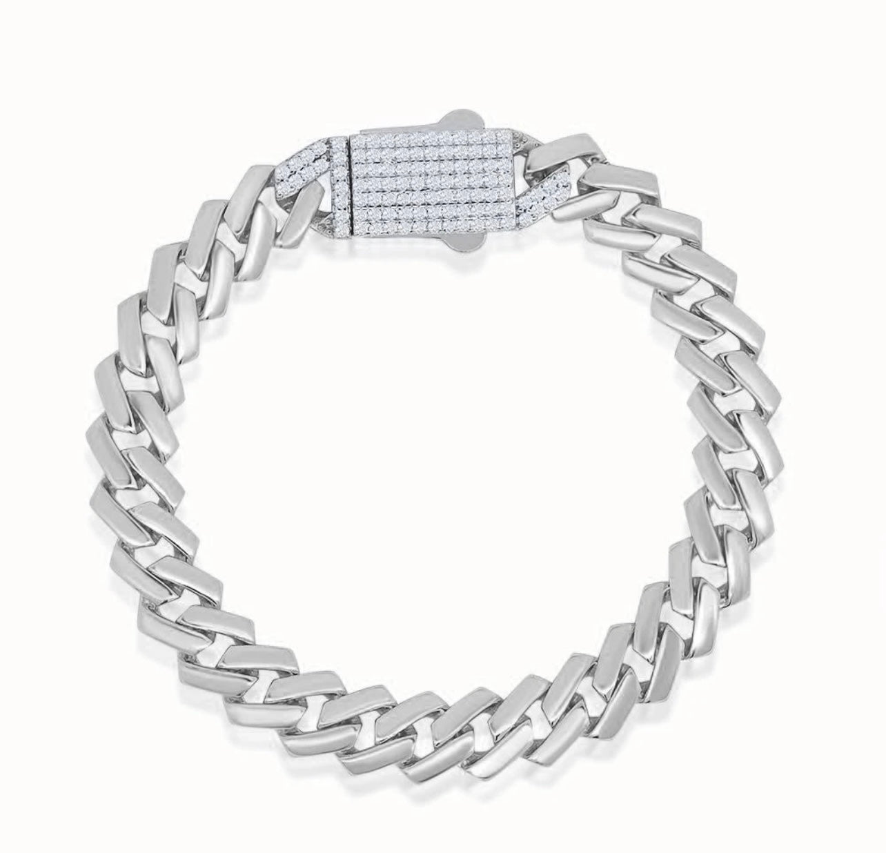 ADIRFINE 925 Sterling Silver 9mm Miami Cuban Monaco Link Chain , Bracelet