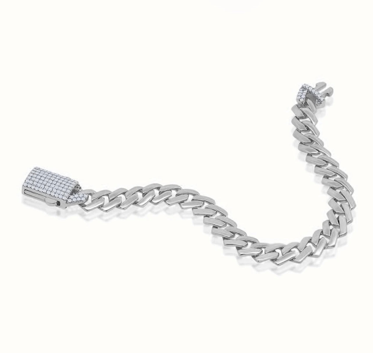 ADIRFINE 925 Sterling Silver 9mm Miami Cuban Monaco Link Chain , Bracelet